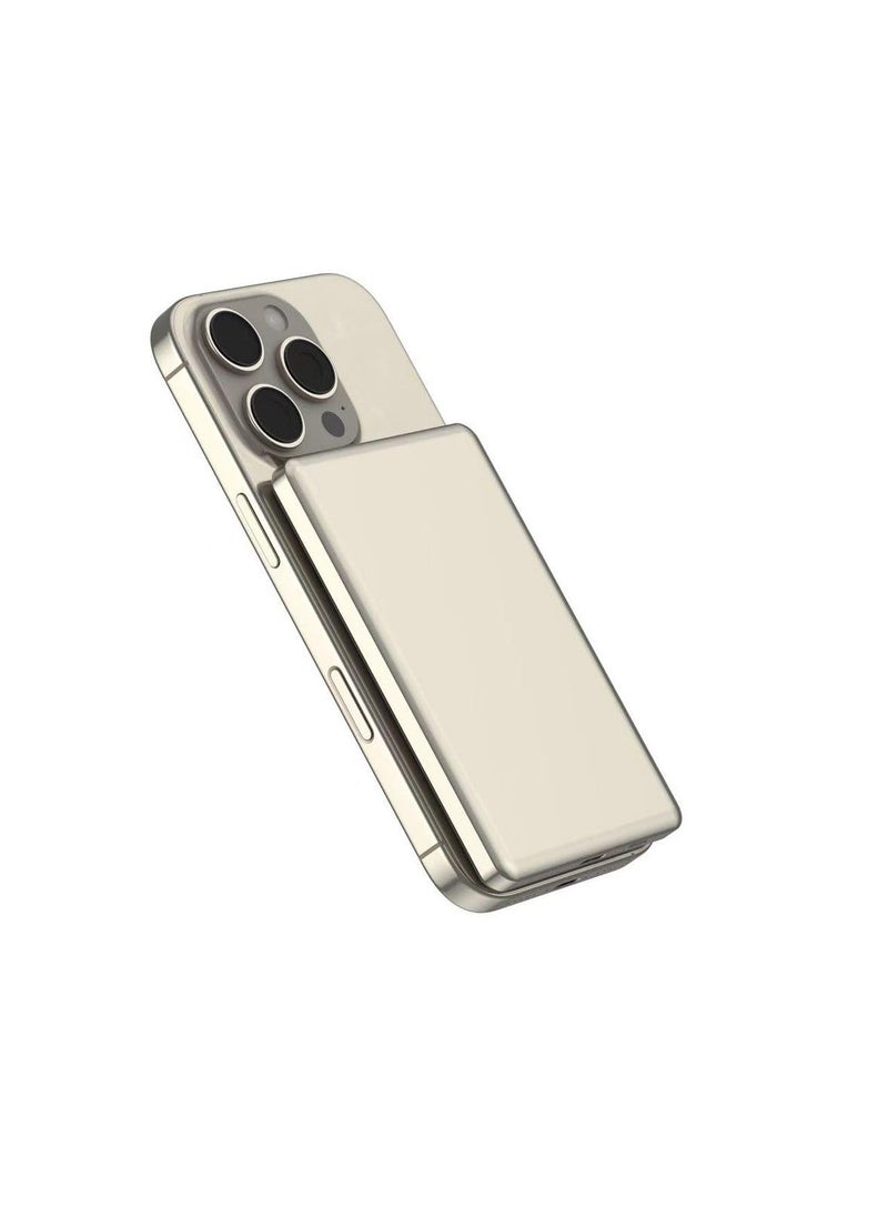 PHONOKART Slim MAGSAFE 5000 mAh Power Bank (15W Mag Safe & 20W PD Type-C Fast Charging) PKSLIMPB-DTITAN (Desert Titanium) - Image 1