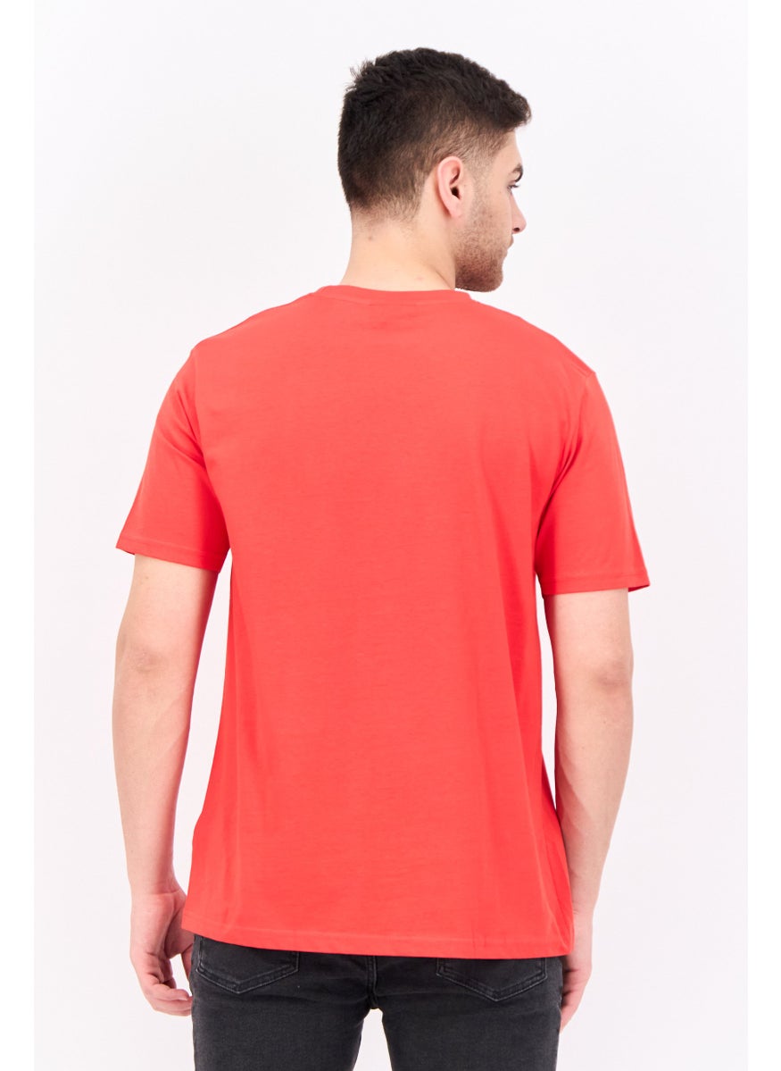 NAUTICA Men Crew Neck Short Sleeves Brand Logo T-Shirt, Red  - Image 3