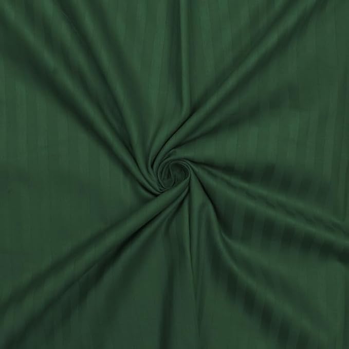 DECOR2ADMIRE أغطية وسائد كينغ سايز من قطن ساتين مخطط فائق النعومة من DECOR2ADMIRE (20 بوصة × 30 بوصة) (2، أخضر داكن) - Image 2