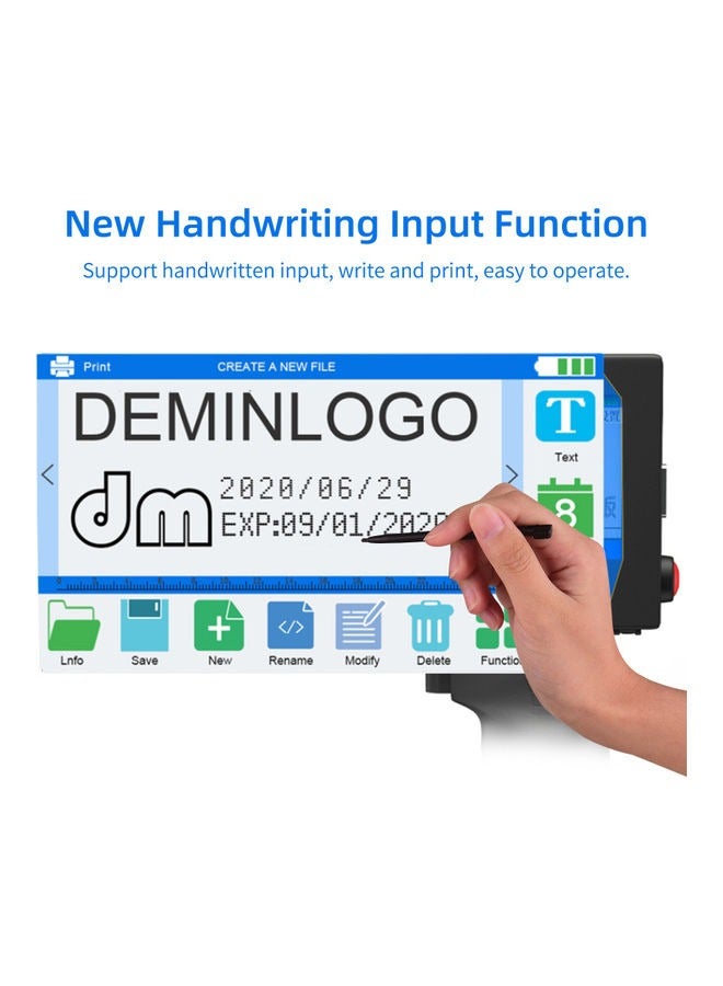 Portable 12.7mm Handheld Inkjet Printer QR Barcode Batch Number Logo Expiry Date Label Printer 25 Languages Non-encrypted - Image 3