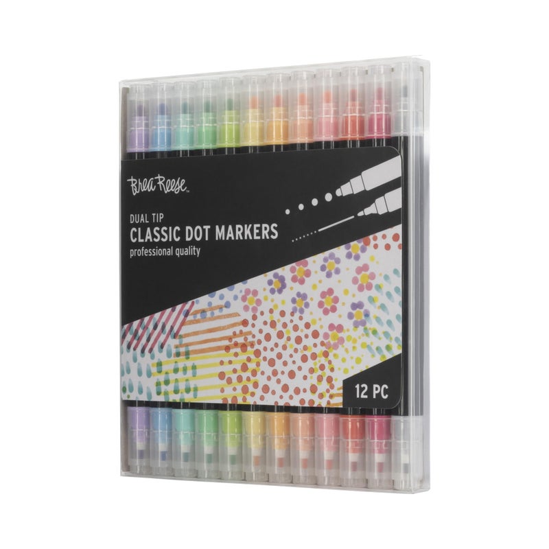Brea Reese: Dual-Tip Dot Markers - Classic 12ct - 24 Colors, Professional Quality, Water-Based Ink, Adults Art Supplies, DIY Crafts & Scrapbooking - Image 4