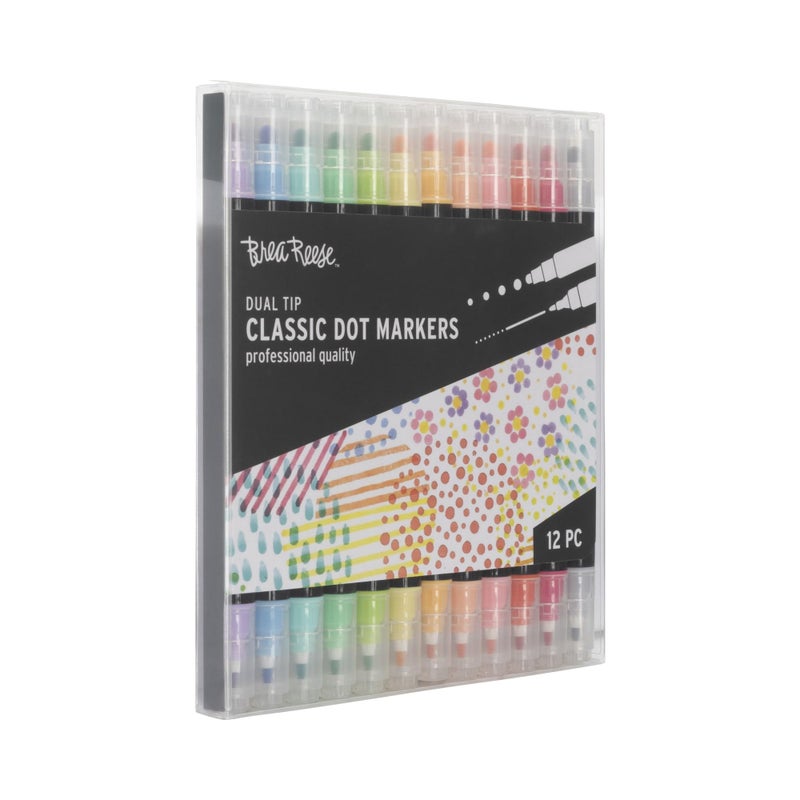 Brea Reese: Dual-Tip Dot Markers - Classic 12ct - 24 Colors, Professional Quality, Water-Based Ink, Adults Art Supplies, DIY Crafts & Scrapbooking - Image 3
