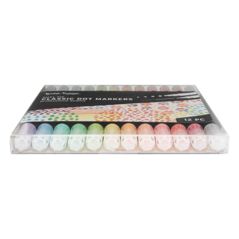 Brea Reese: Dual-Tip Dot Markers - Classic 12ct - 24 Colors, Professional Quality, Water-Based Ink, Adults Art Supplies, DIY Crafts & Scrapbooking - Image 5