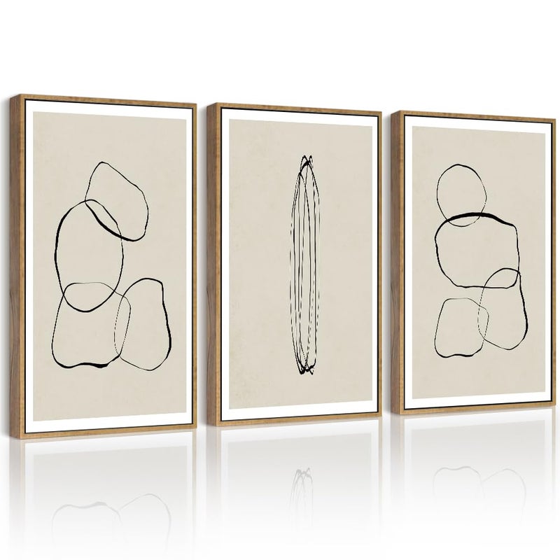 Drsoum Black Abstract Abstract Framed Wall Art Decor - Image 1