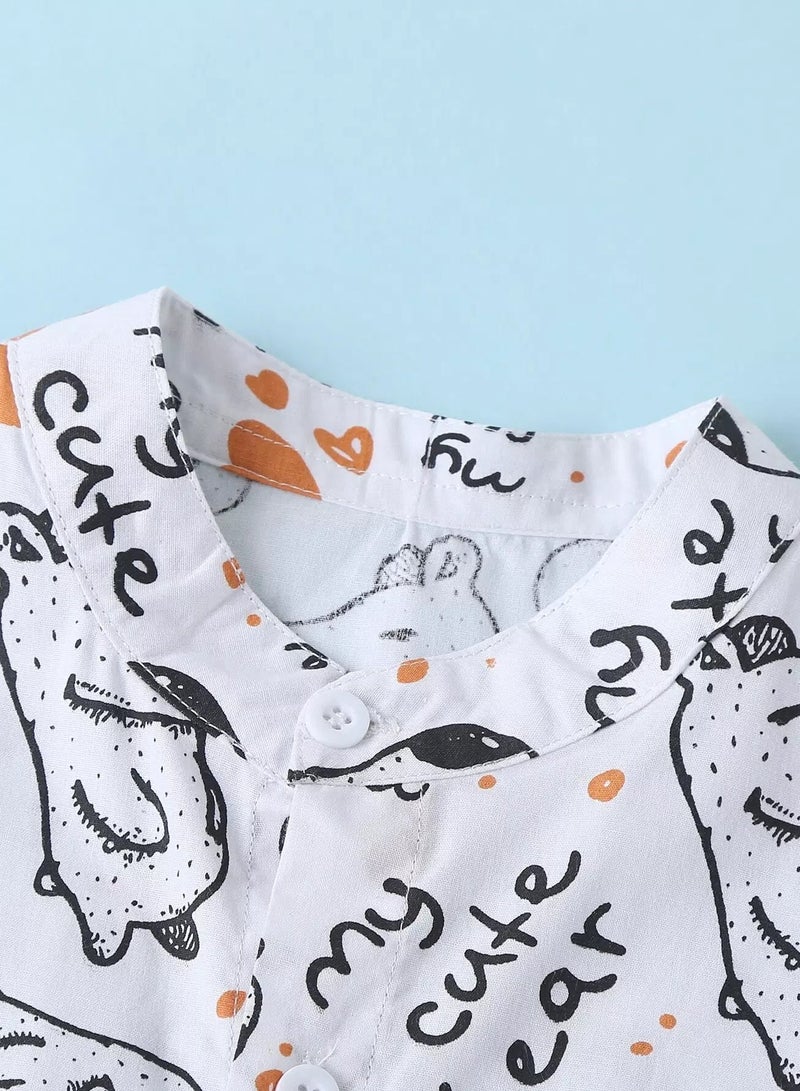 Toddler Boys Cartoon & Slogan & Heart Print Shirt  - Image 5