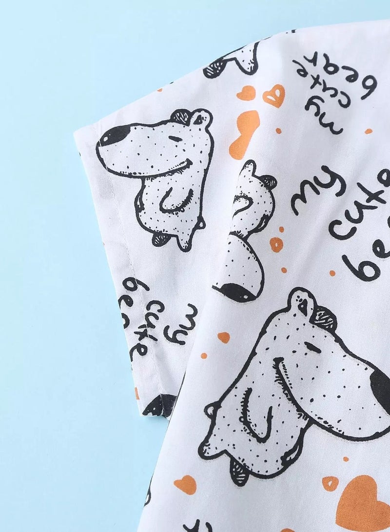 Toddler Boys Cartoon & Slogan & Heart Print Shirt  - Image 3