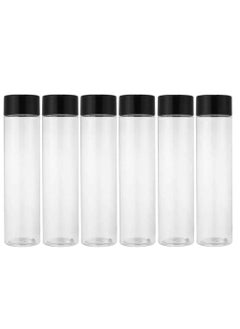 Plastic juice bottle 500ml Reusable with Black Lid set of 6
