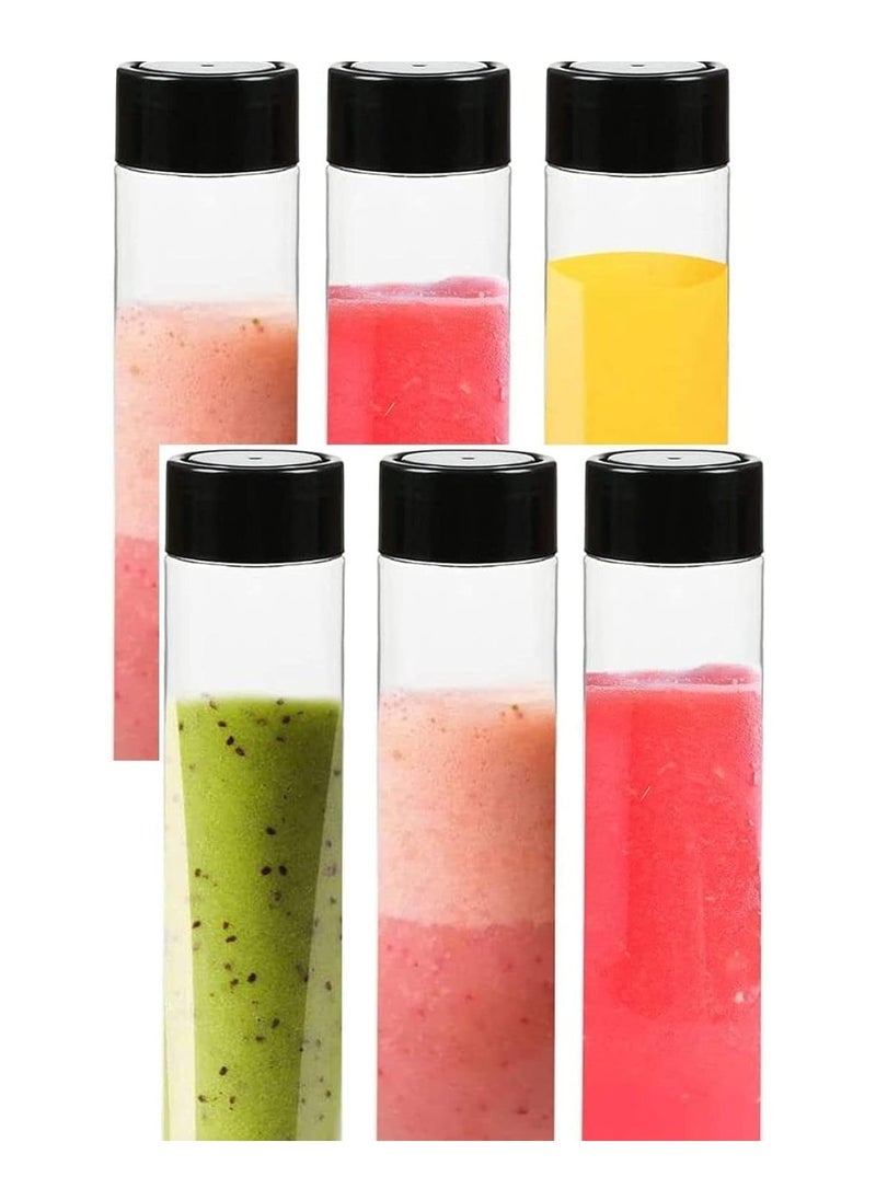 VoiDrop - Plastic juice bottle 500ml Reusable with Black Lid set of 6 - Image 1