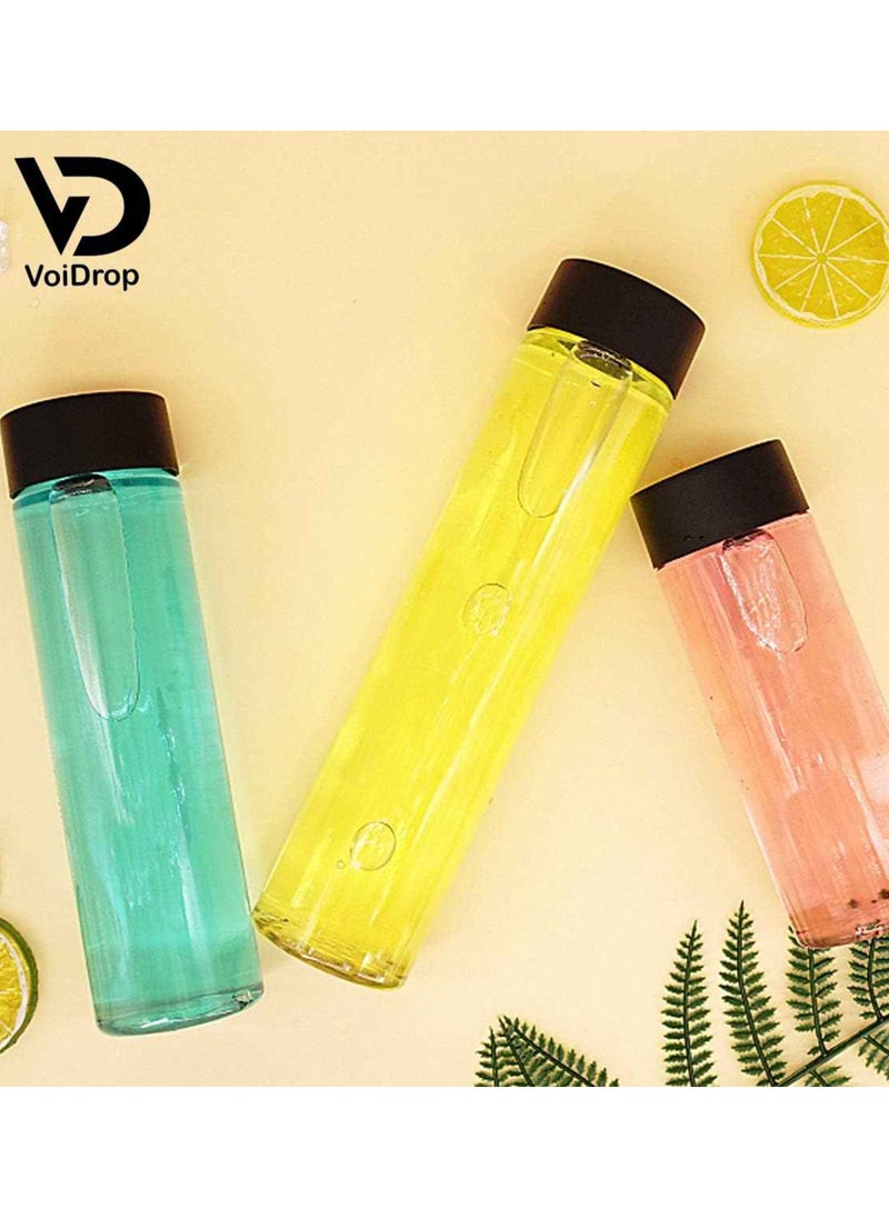 VoiDrop - Plastic juice bottle 500ml Reusable with Black Lid set of 6 - Image 1