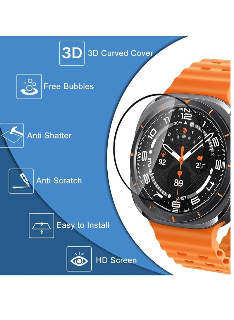 Generic - 2Pack Screen Protector Compatible with Samsung Galaxy Watch 7 Ultra 47mm 2024, 3D Full Coverage PMMA Easy Installation Bubble-Free Anti-Scratch HD Clear Film for Galaxy Watch 7 Ultra 47mm - Image 1