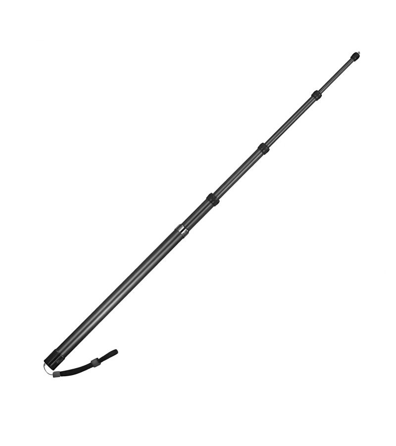 Silvery Carbon Fiber Selfie Stick Invisible Telescopic 17.72 to 114.17inch for Insta360 and Gopro Smartphone - Image 4