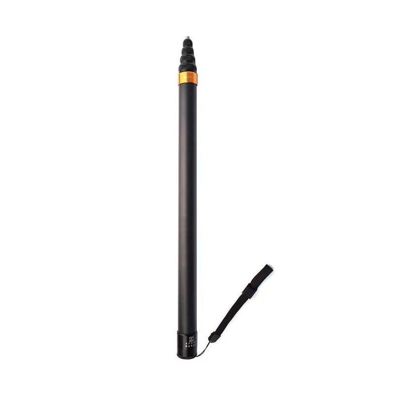 Silvery Carbon Fiber Selfie Stick Invisible Telescopic 17.72 to 114.17inch for Insta360 and Gopro Smartphone - Image 2