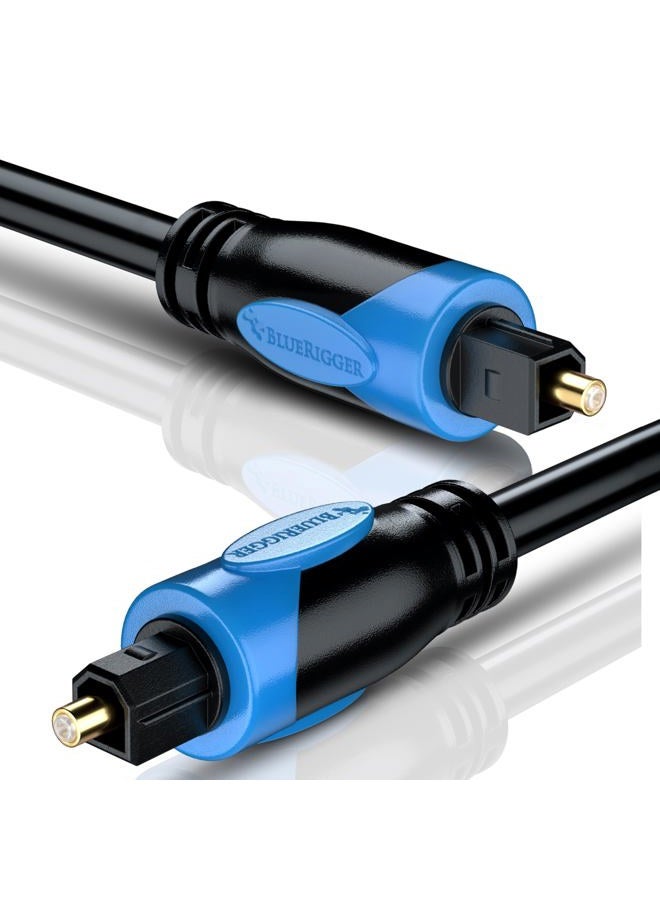 BlueRigger Digital Optical Audio Toslink Cable (3M, Fiber Optic Cord, 24K Gold-Plated) - Compatible with Home Theatre, Sound Bar, TV, Xbox, Playstation PS5/PS4 - Image 1