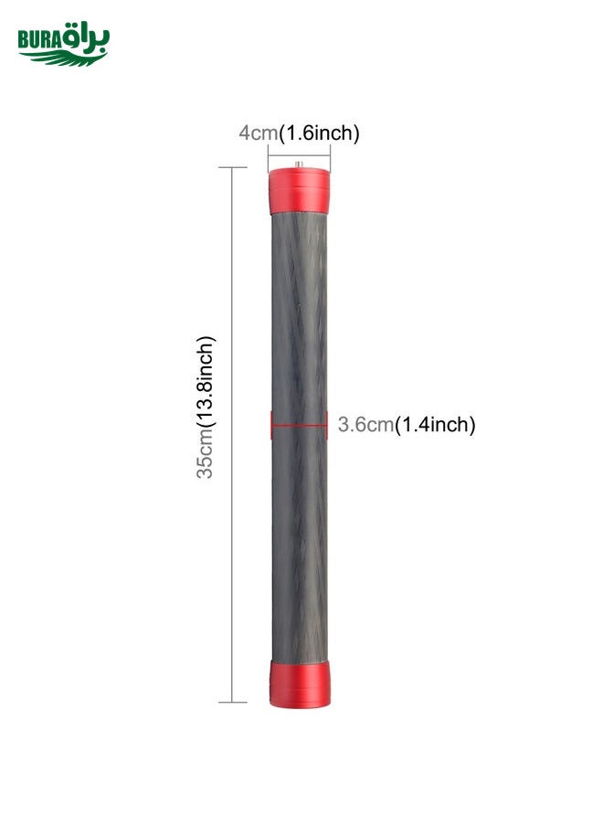 BURAQ - PULUZ Carbon Fiber Extension Monopod Pole Rod Extendable Stick for DJI / MOZA / Feiyu V2 / Zhiyun G5 / SPG Gimbal, Length: 35cm(Red) - Image 1