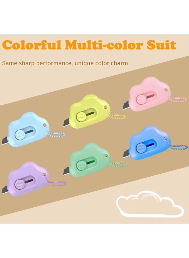 Muclip Cloud Retractable Box Cutter 6 Pack - With Key Rings,Safe Auto-Retract Design,Mini Paper Cutter for Box,Packages,Mail,Envelopes,Portable Keychain Letter Opener for Home,Office,Travel - Image 5