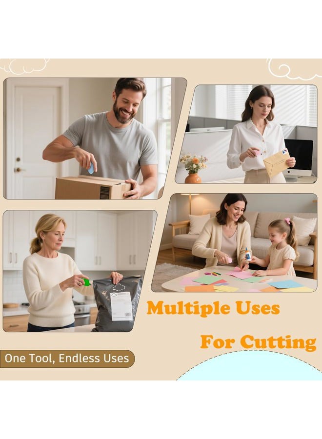 Muclip Cloud Retractable Box Cutter 6 Pack - With Key Rings,Safe Auto-Retract Design,Mini Paper Cutter for Box,Packages,Mail,Envelopes,Portable Keychain Letter Opener for Home,Office,Travel - Image 3