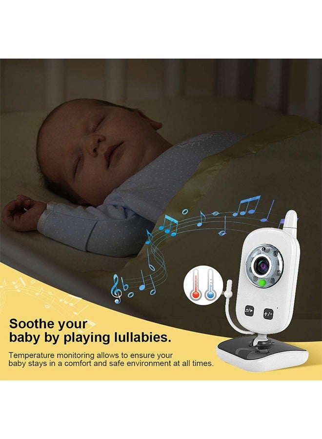 أوشن 2.4 "شاشة عرض ببطارية ليثيوم أيون سعة 950 ميللي ساعة، جهاز مراقبة الطفل بكاميرا وصوت، رؤية ليلية، كلام ثنائي الاتجاه، رصد درجة الحرارة وعزف التهويدات، دعم 2 X التكبير الرقمي، كاميرا مراقبة الطفل - Image 4