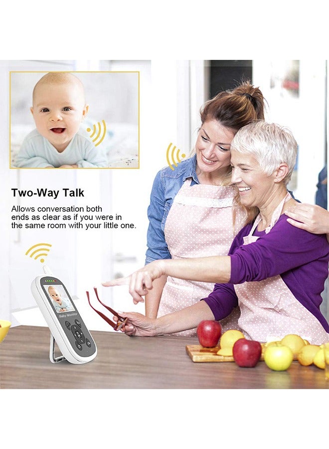 أوشن 2.4 "شاشة عرض ببطارية ليثيوم أيون سعة 950 ميللي ساعة، جهاز مراقبة الطفل بكاميرا وصوت، رؤية ليلية، كلام ثنائي الاتجاه، رصد درجة الحرارة وعزف التهويدات، دعم 2 X التكبير الرقمي، كاميرا مراقبة الطفل - Image 3