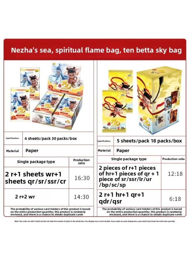 Card Tour Which Magic Child Nao Hai Card Spirit Flame Pack Genuine Battle Day Pack Blind Box Movie Seal God List Surrounding Card-Color:[nezha Blazing Shadow Pack] 1 Full Box + Collection Card Book  - Image 5