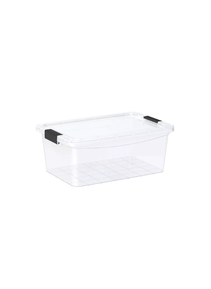 Cosmoplast 13L Clear Plastic Storage Box with Lockable Lid  - Image 1