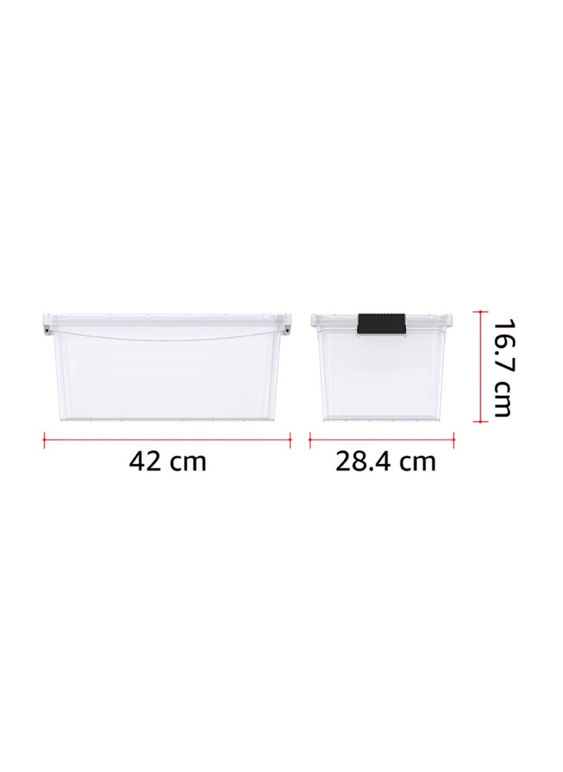 Cosmoplast 13L Clear Plastic Storage Box with Lockable Lid  - Image 2