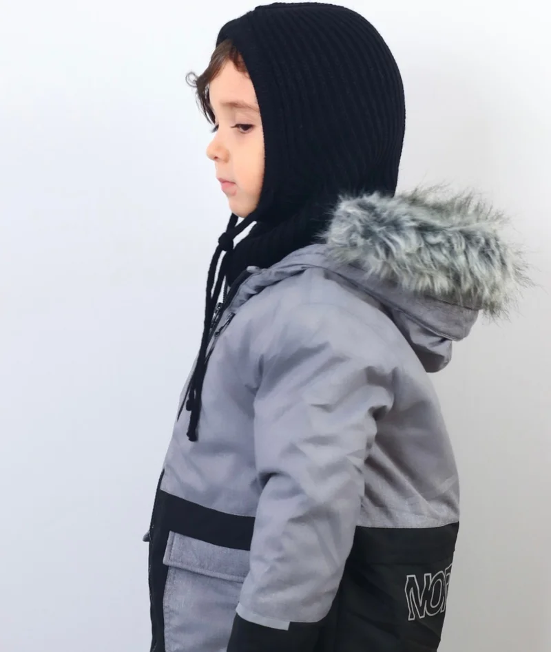 Ritnice Kids Drawstring Black Balaclava Knitwear Beret / Headgear