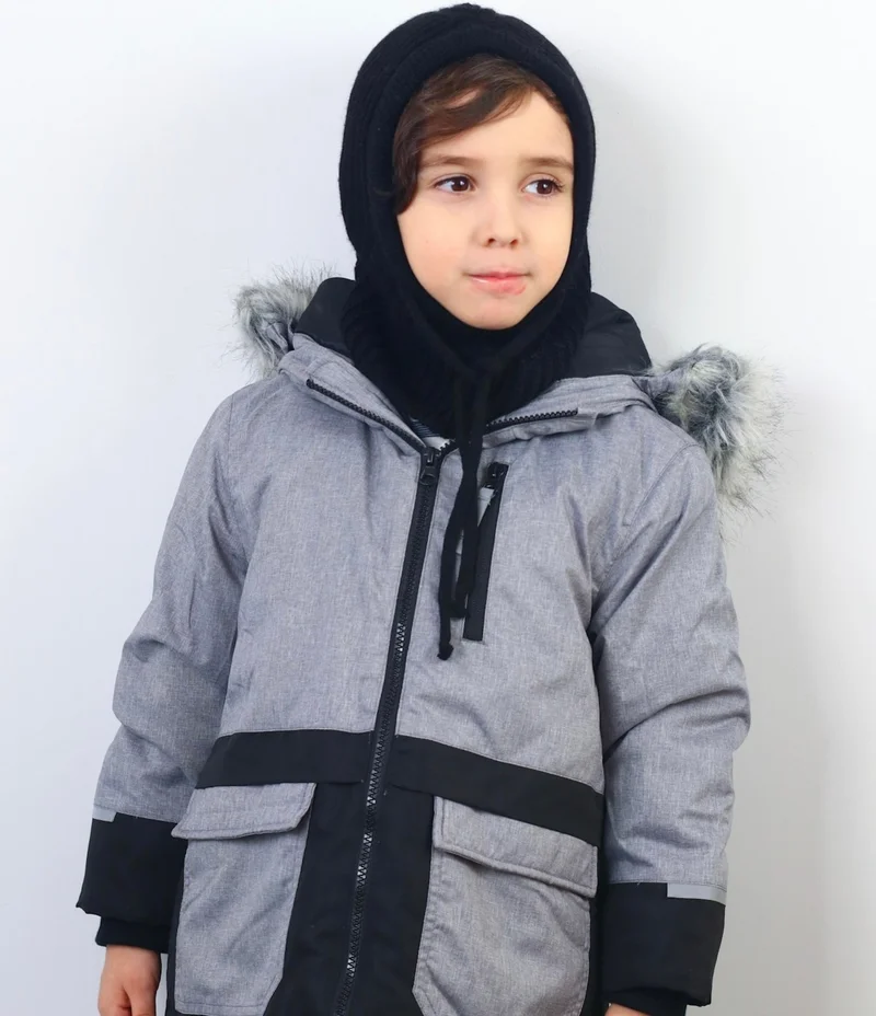 Ritnice Kids Drawstring Black Balaclava Knitwear Beret / Headgear