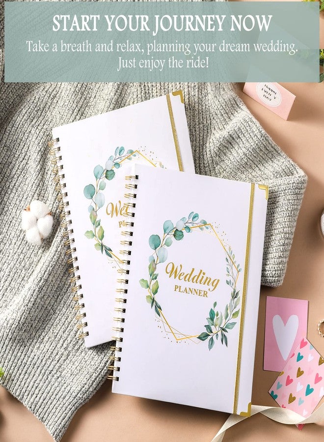 Lortarl Wedding Planner - Wedding Planner Book and Organizer for the Bride with 5 Tabbed Sections, 12" x 9", Hardcover with Metal Corner + 5 Inner Pockets + Sticker + Elastic Closure Band - Image 2
