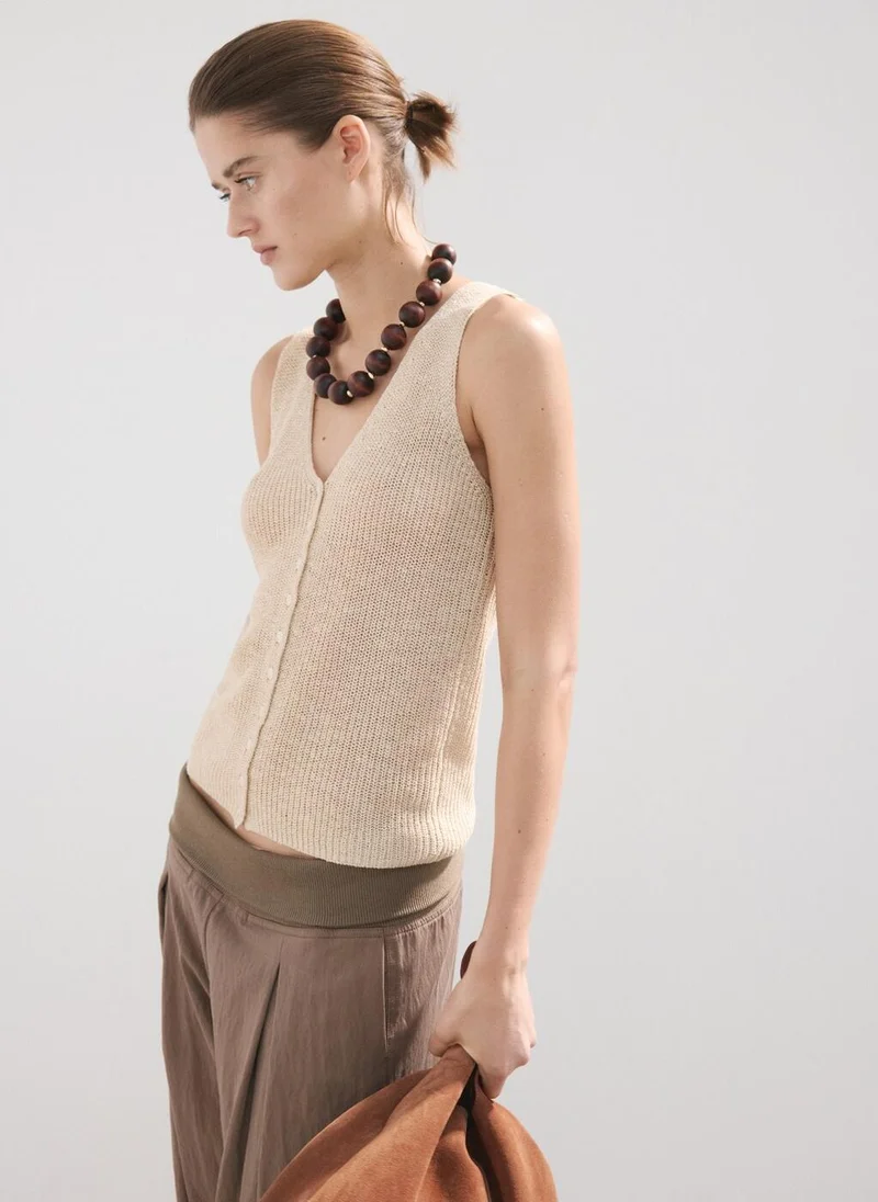 MANGO Openwork knitted waistcoat