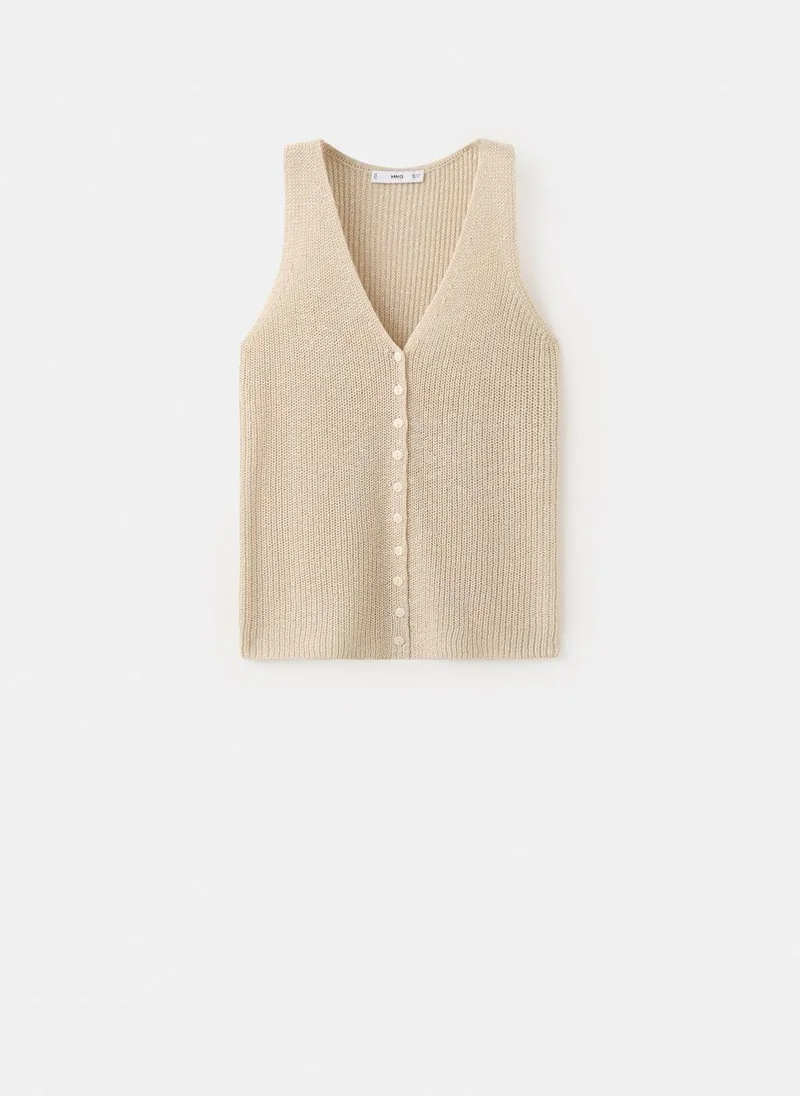 MANGO Openwork knitted waistcoat