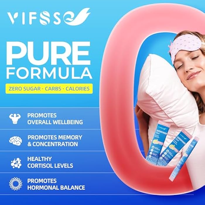 VIFSSG Super Power Calming Powdered Drink Mix, Raspberry Lemonade 30 Packets, L-Theanine, Ksm-66 Ashwagandha, Magnesium Glycinate, Vitamin D3 Supplements, Sugar-Free, Non-GMO for Relax & Focus - Image 4