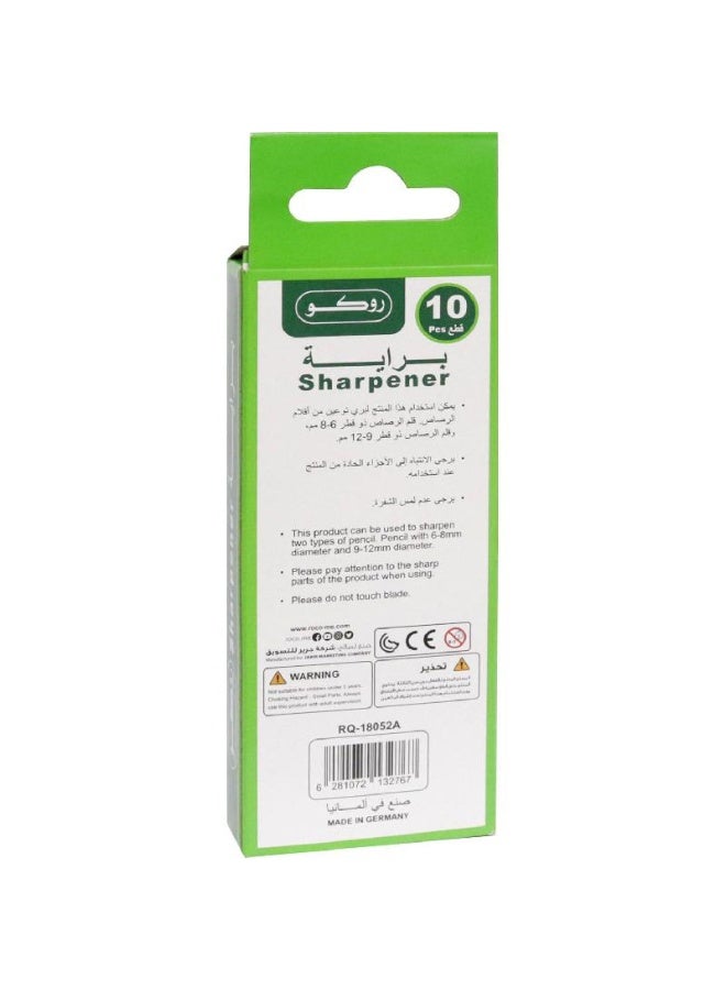 روكو مجموعة من 10 مبراة جيب (فتحتان - فضية) - Image 3