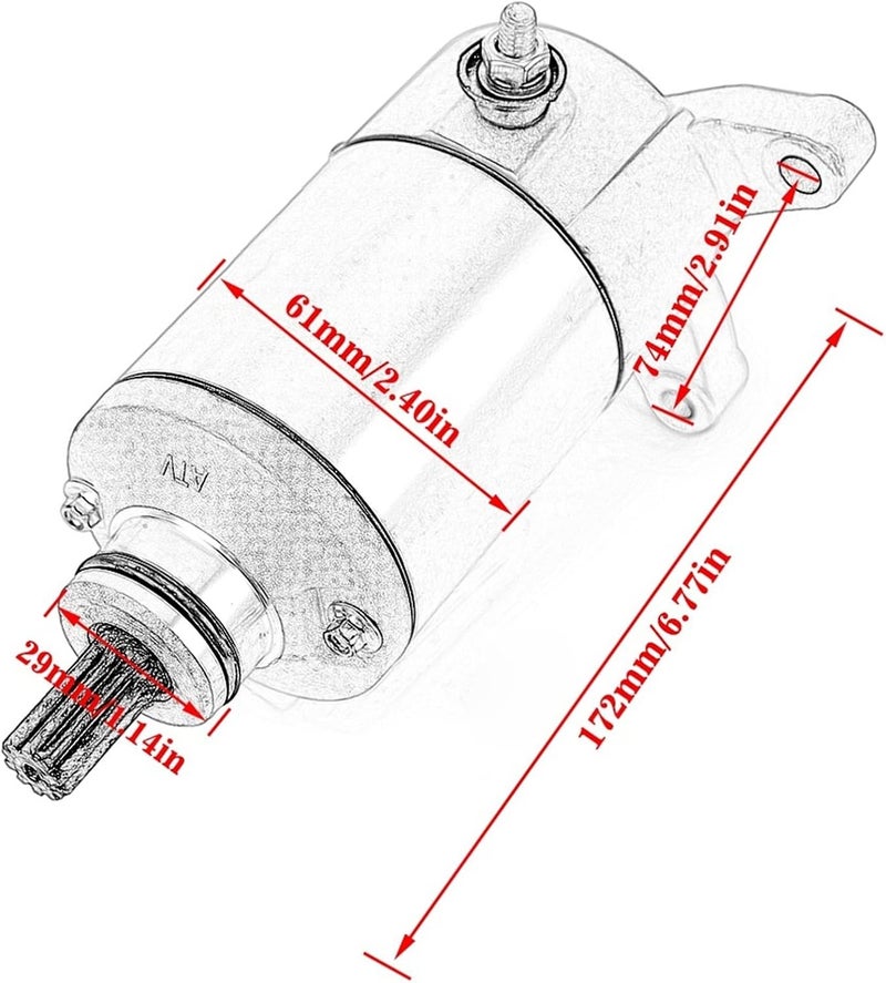 DEMULAX Motorcycle Starter Motor for SFV650 and VZ800 - Image 2