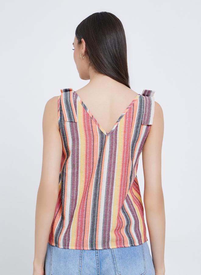 تايك تو بلوزة مخططة بحمالات - Image 4