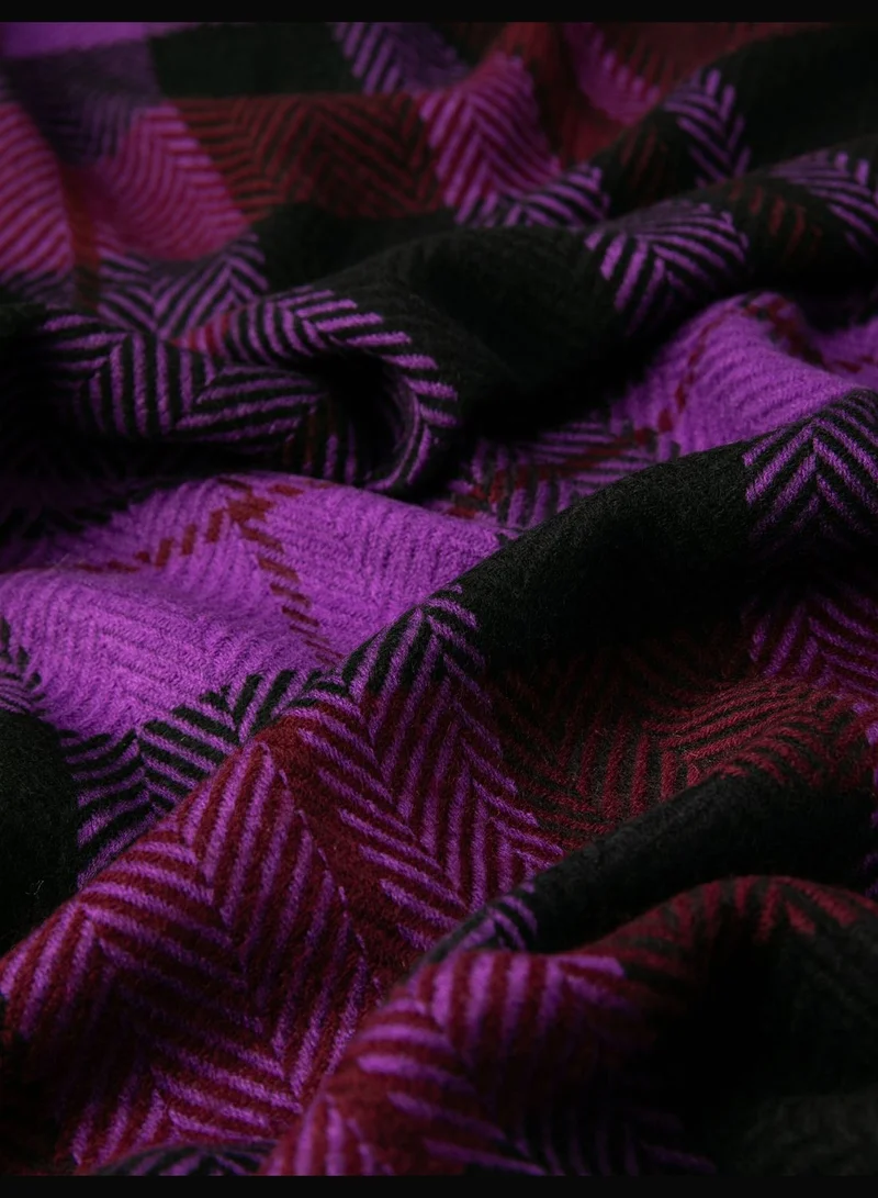 KOTON Scarf Plaid Patterned Soft Touch Tasseled