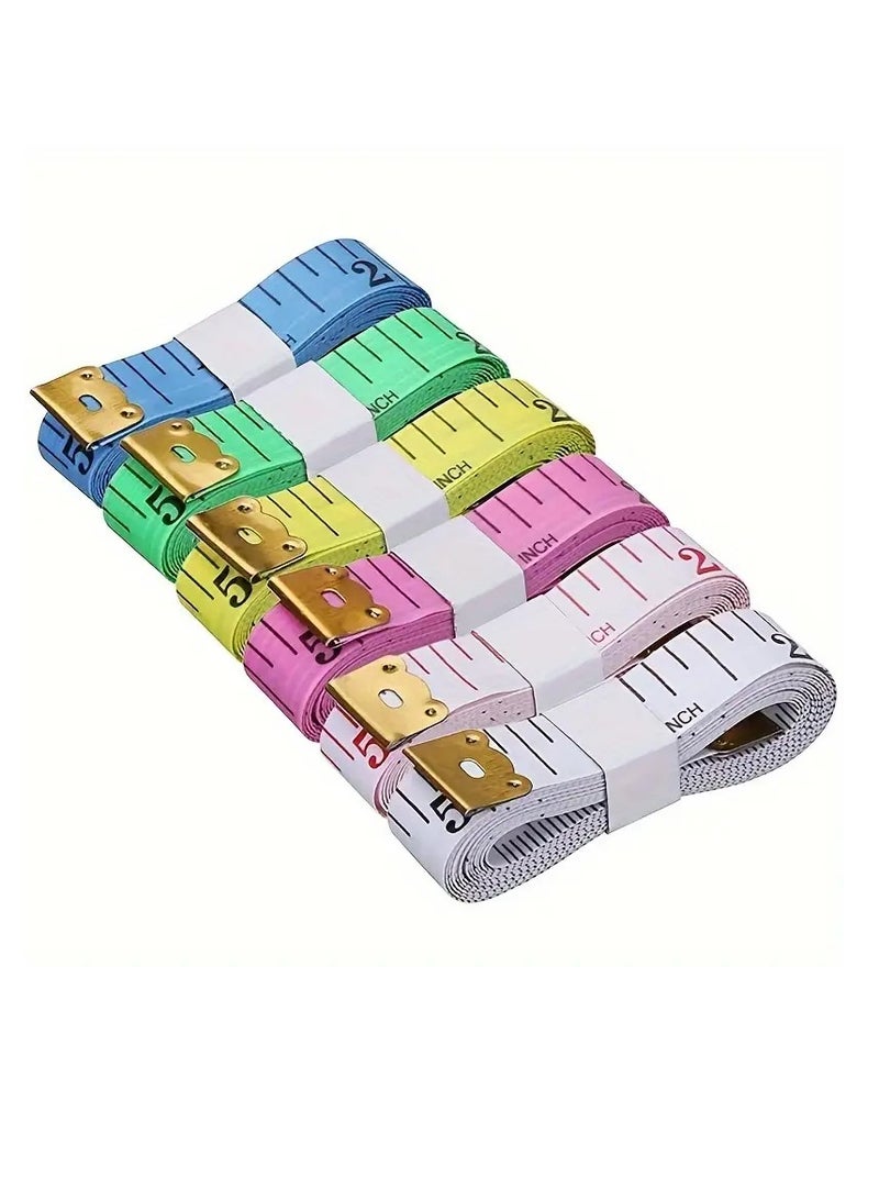 PAMEER 4 Pack Soft Measuring Tape for Body,Double Scale Fabric Craft Tape Measure Sewing Tailor Cloth Flexible Ruler for Weight Loss 60 inch/150cm,White,Blue, Yellow Color - Image 1