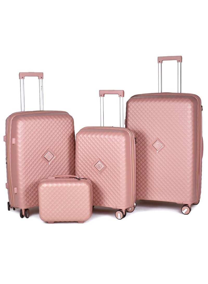PP Unbreakable Luggage Set of 4pcs Rose Color