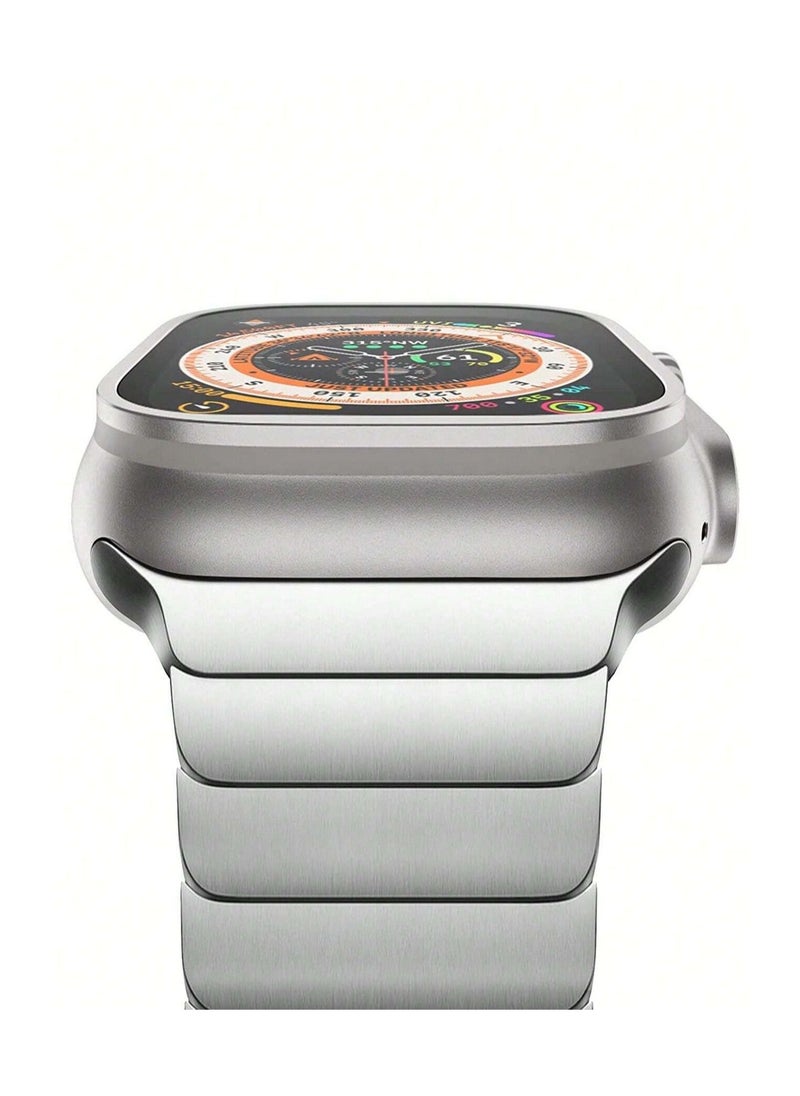 Stainless Steel Band for Apple Watch Ultra Band  Metal Strap with Folding Clasp for Apple Watch Series 8 7 6 5 4 3 2 1 for Men (Black, 49mm 45mm 44mm 42mm) - Image 3