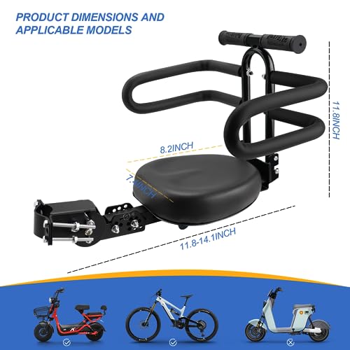 OUSEXI Thicken Front Child Bike Seat,Foldable Front Mounted Kids Bike Seat for City Bicycles Hybrid Cruiser Bicycles Pedal Scooter Motorcycle Bicycles - Image 3