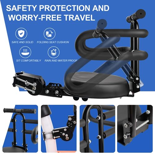 OUSEXI Thicken Front Child Bike Seat,Foldable Front Mounted Kids Bike Seat for City Bicycles Hybrid Cruiser Bicycles Pedal Scooter Motorcycle Bicycles - Image 4