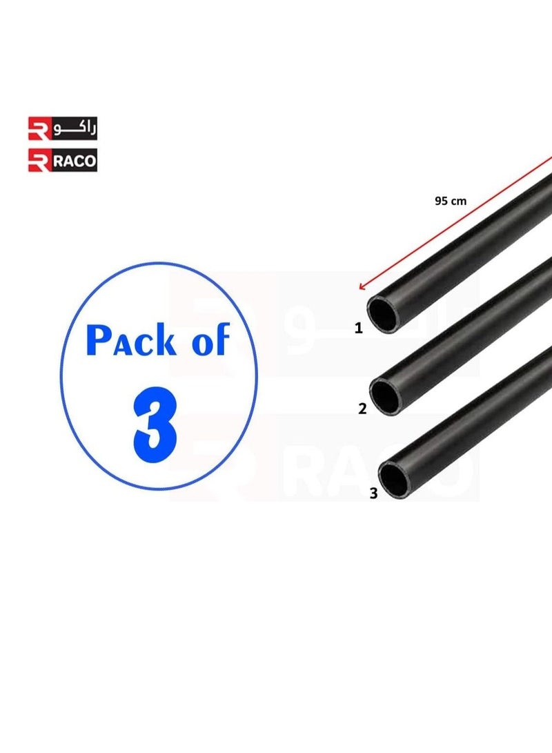 RACO PVC Conduit Pipe Black for Elctrical Wiring & Cablling for House Office & Industrial Purposes Indoor & Outdoor 95 CM - Pack of 3 NORMAL [L/D] - Image 2