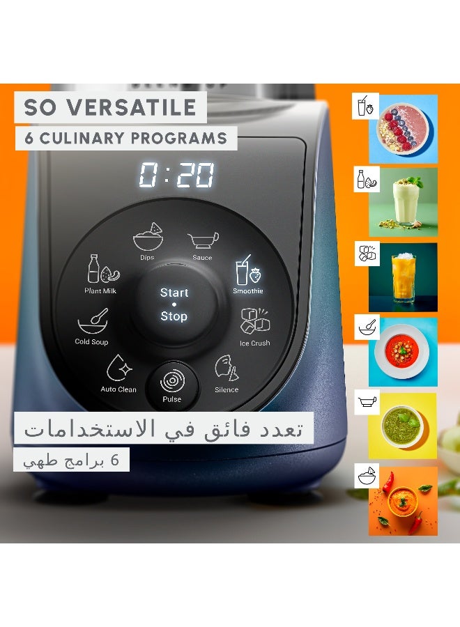 MOULINEX Blend Up | Powerful Mini Blender | 1000 W | 0.85 L Capicity  | 8 Automatic Programs | Ice Crush | Easy to clean | Silence Mode | Blue | LM19H4M0 0.85 L 1000 W LM19H4M0 blue - Image 3