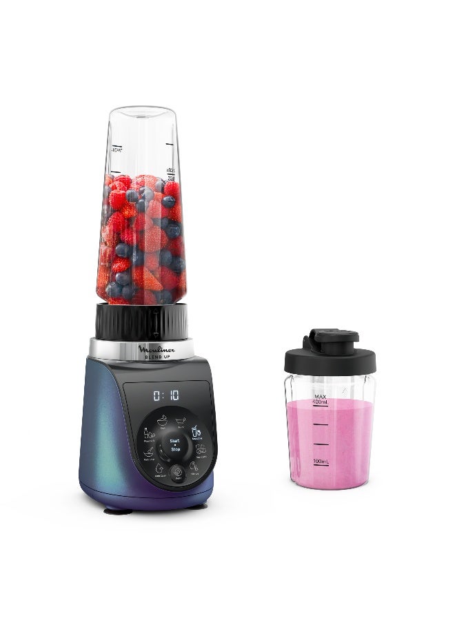 MOULINEX Blend Up | Powerful Mini Blender | 1000 W | 0.85 L Capicity  | 8 Automatic Programs | Ice Crush | Easy to clean | Silence Mode | Blue | LM19H4M0 0.85 L 1000 W LM19H4M0 blue - Image 1