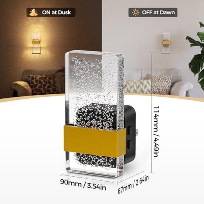 LED Night Lights Plug into Wall, 3 Level Dimmable Night Light, Bubble Decorative Nightlight, Dusk to Dawn Sensor, Wall Sconce-Style Design Nightlights for Bathroom, Hallway, 3CCT - Image 4