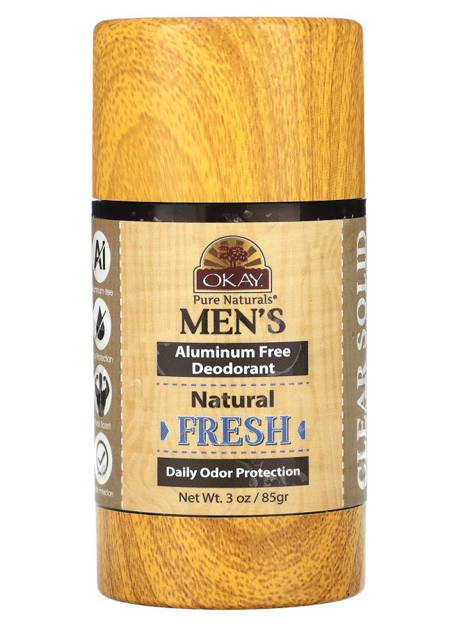 OKAY Men's Aluminum Free Deodorant Natural Fresh 3 oz (85 g)