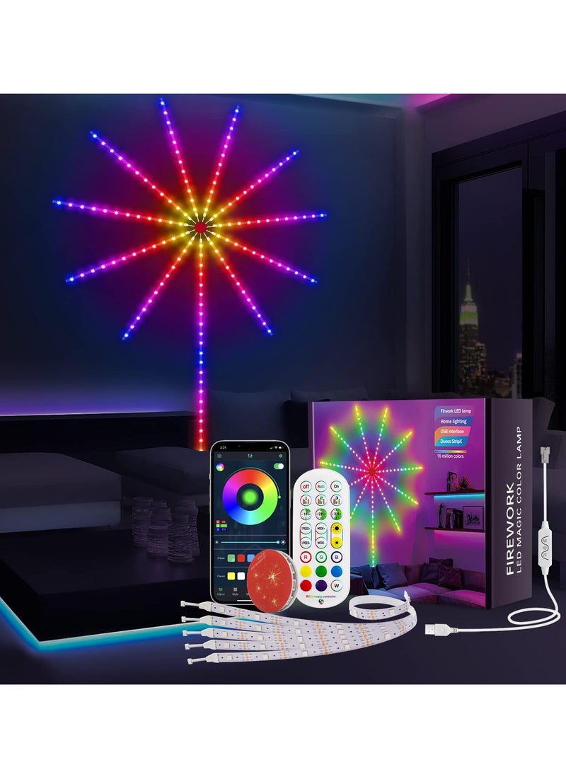 ELTRAZONE Smart Firework LED Lights 30cm - Color Changing USB Decor for Bedroom - Image 1