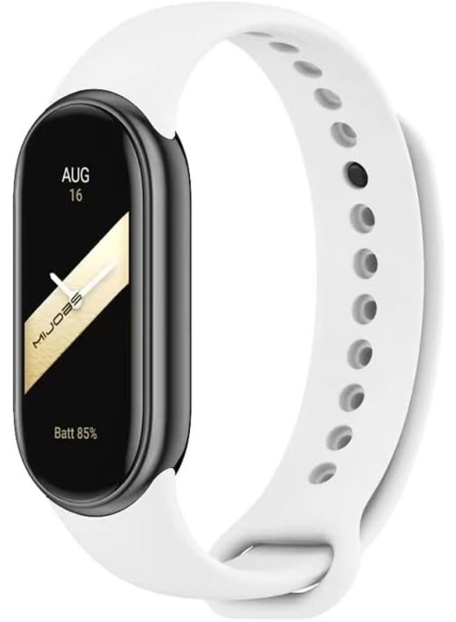 Band Compatible with Xiaomi Mi band 9/ Xiaomi Mi band 8 Replacement Strap, Silicone Skin-Friendly Wrist Strap Sports Wristbands for Women Men Xiaomi Band 8/9(White) - Image 1