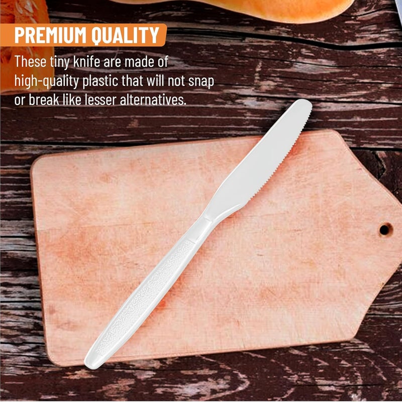 SafeWare Individually Wrapped White Plastic Knives 500 Pcs - Medium Weight - Ideal for House Party, Backyard BBQ, Picnic, Home, Use.…… - Image 2
