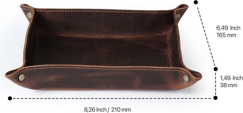 Londo Genuine Leather Tray Organizer Storage for Wallets Watches Keys Coins Cell Phones and Office Equipment - Image 2