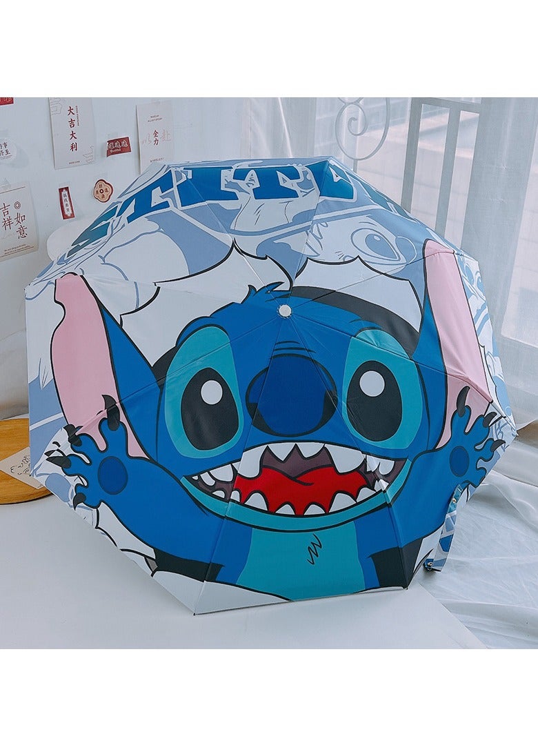 ستيتش مظلة نمط غرزة ، مظلة مقاومة للرياح ، مقاومة للماء ، مقاومة للأشعة فوق البنفسجية ، مظلة خفيفة الوزن قابلة للطي مدمجة ، مظلة أطفال مظلة سفر - Image 1